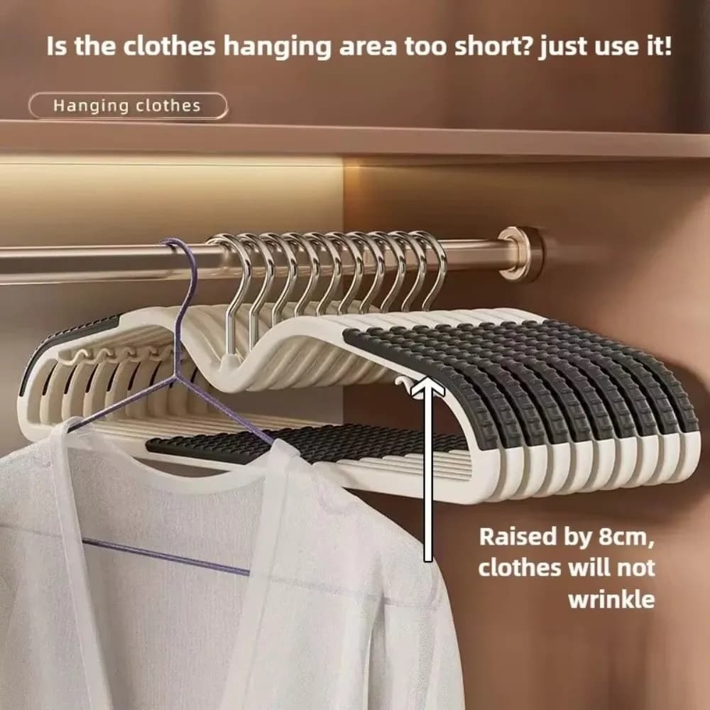 10PCS Set Short Neck Clothes Hanger Saving Space Narrow Neck Design Clothes Rack Anti Slip Closet Storage