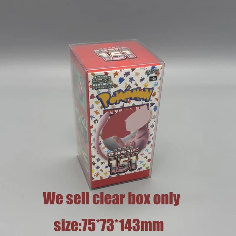 Transparent plastic protective case for Korean Pokemen cards 151 SV2a Card holder box for PTCG game collection display