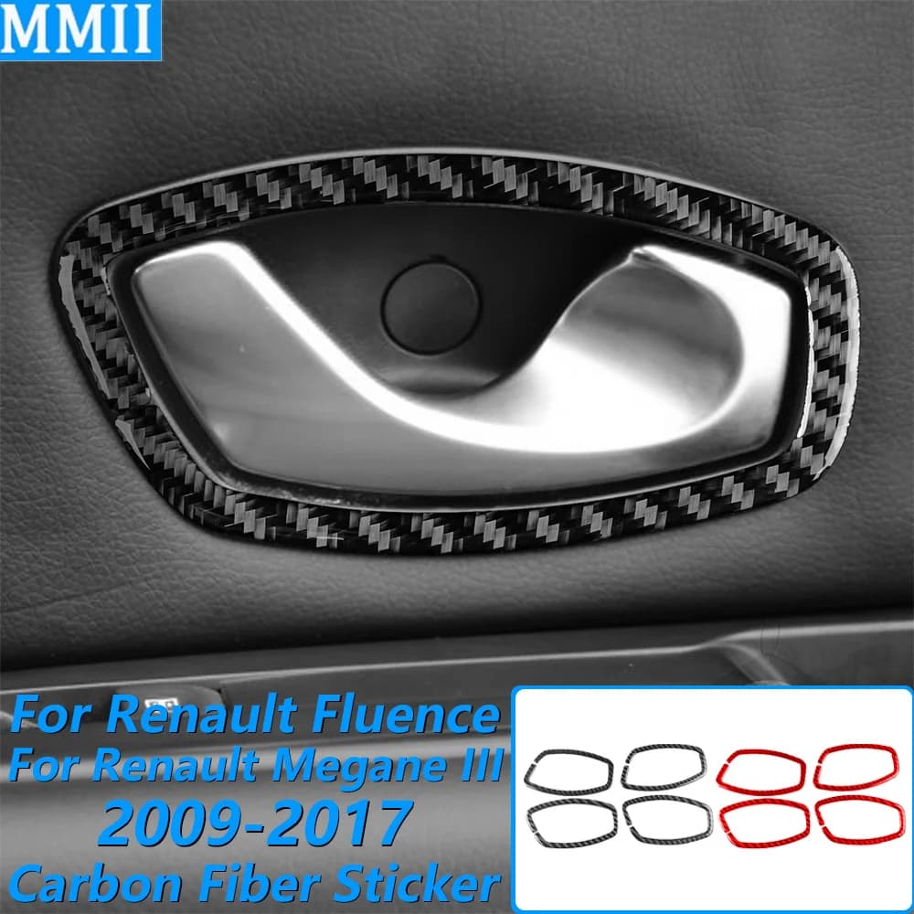 Per Renault Megane III Fluence 2009-2017 Cornice in Fibra di Carbonio per Maniglia Interna e Pannello Interruttori, Accessori Auto, Adesivo Decorativo