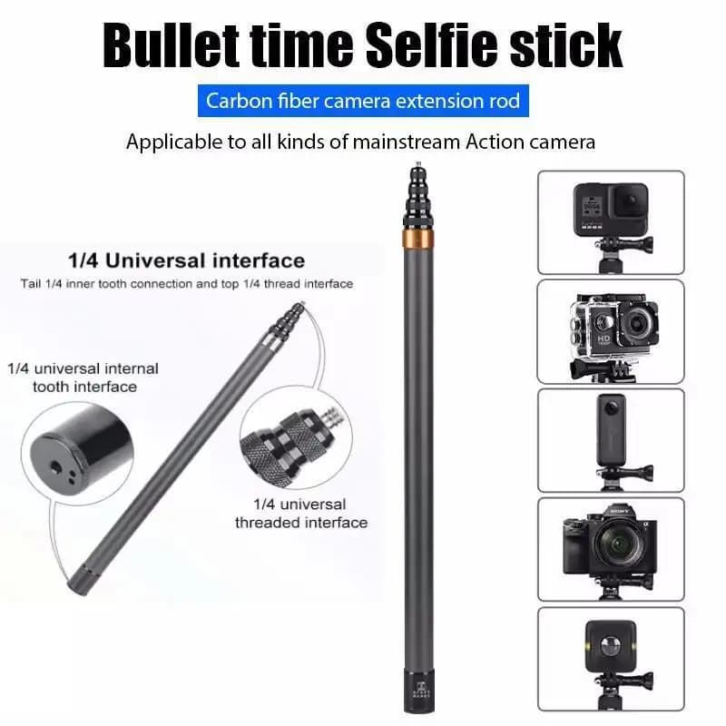 Adatto per accessori per fotocamere sportive Insta360 X3 GoPro DJI Bastone selfie invisibile versione estesa estesa in fibra di carbonio 3M