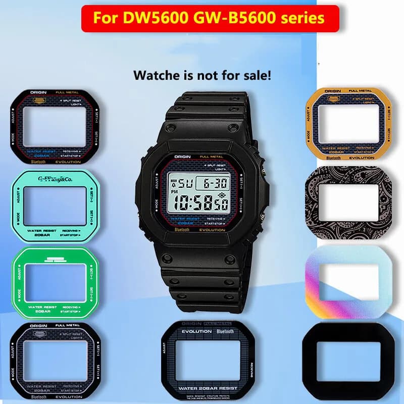 DW-5600 protezione schermo per Casio DW5600 GW-B5600 DW5635 piccolo orologio quadrato cornice a specchio pellicola in vetro temperato accessori