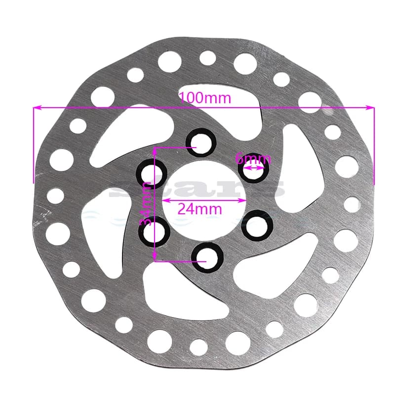 Disco freno da 100 mm per scooter elettrico Parte di ricambio Rotore durevole ad alte prestazioni Adatto per veicoli elettrici E Bike E Scooter