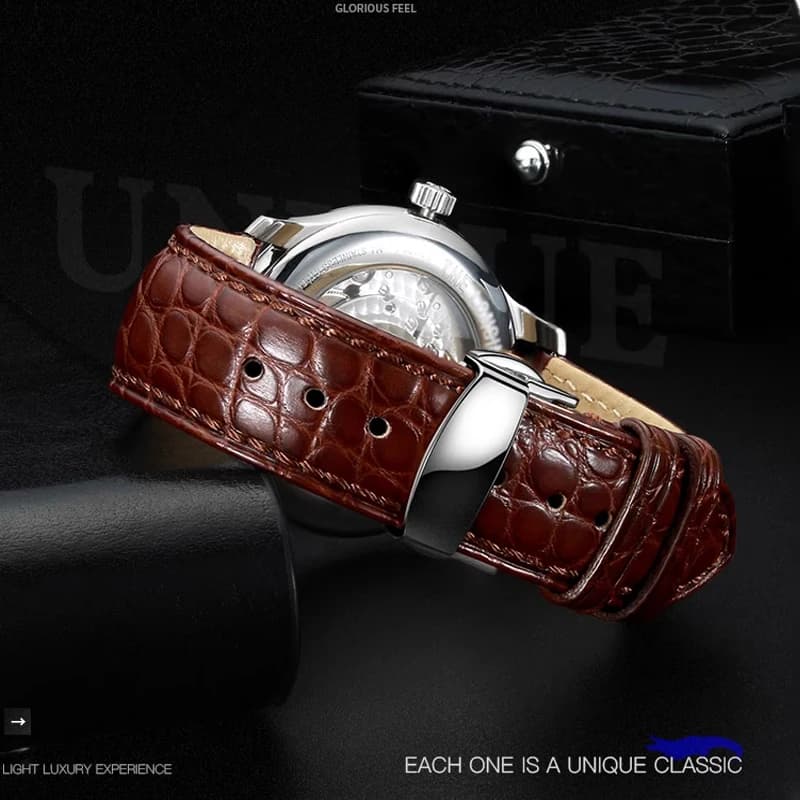 18mm 19mm 20mm 22mm 23mm Soft Crocodile Skin WatchBand Men's Watch Strap For Longines Omega Tissot IWC Bracelet Calfskin bottom