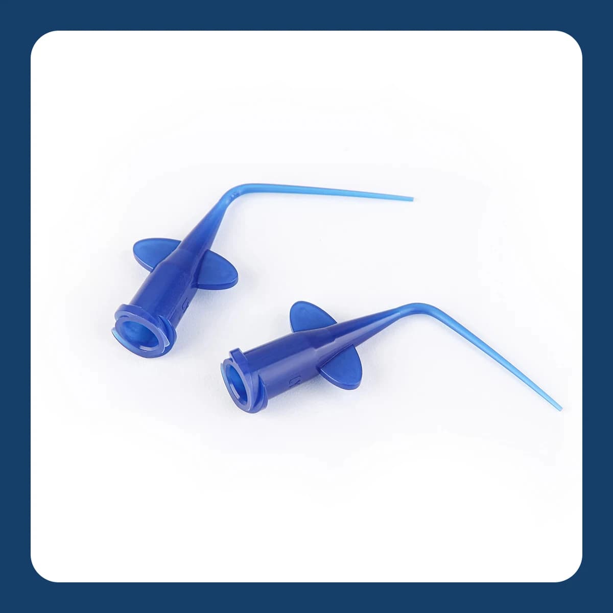 50 dental irrigation tips for teeth whitening, disposable blue syringe tips for cleaning and whitening of teeth, oral hygiene tools