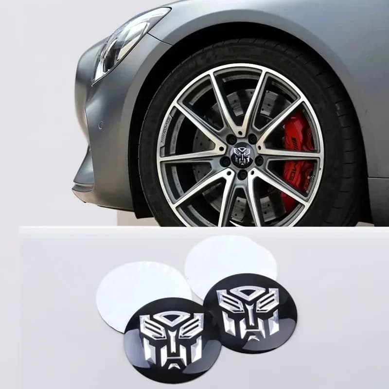 Car styling 4 pezzi 56mm Transformers logo pneumatico per auto centro ruota coprimozzo Autobots emblema decalcomania distintivo adesivo accessori