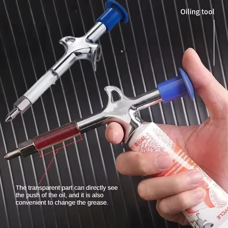 Pistola per grasso in alluminio per bicicletta Lega di alluminio MTB Cuscinetto per bici Mozzo per grasso Siringa Lubrificante per olio per bicicletta Accessori per ciclismo