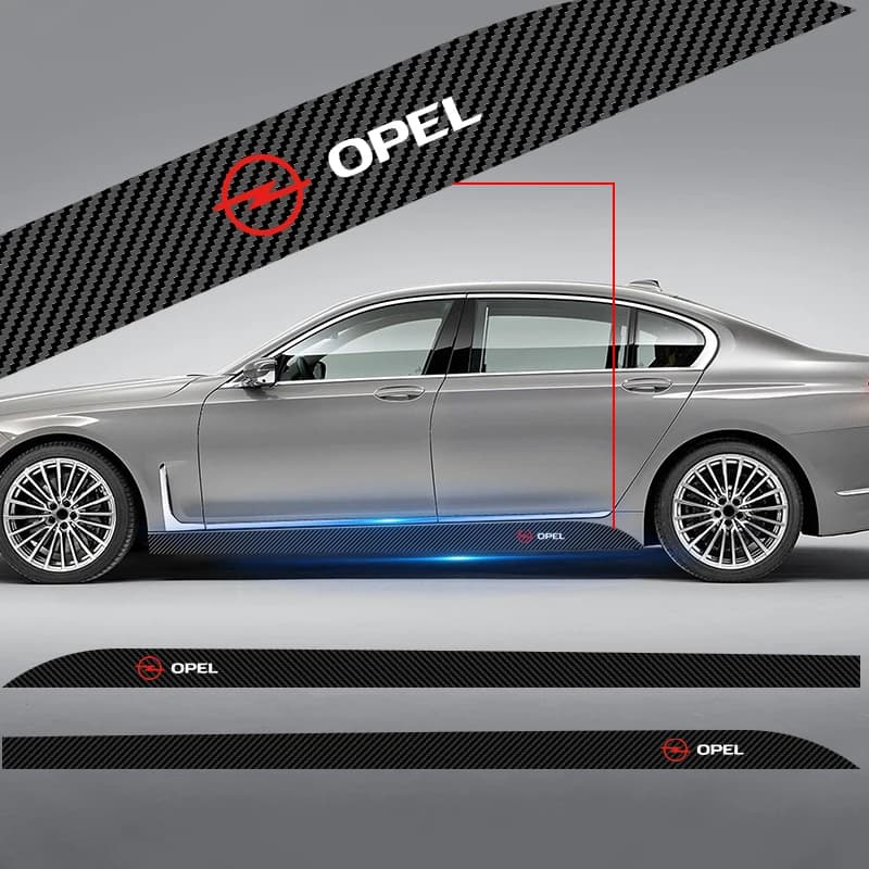 2pc Car Door Side skirt Car Body Decalcomania Carbon Fiber Wall decal For Opel Astra j Insignia Astra g Corsa Zafira b Mokka Vivaro Meriva