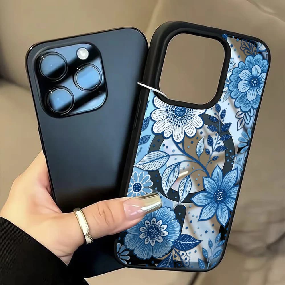 Elegant Floral For Magsafe Magnetic Phone Case For iPhone 17 Pro Max Case iPhone 16 15 14 13 12 11 Pro Max Air Clear Cover Funda