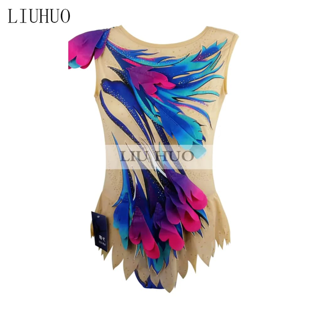 LIUHUO Pattinaggio di Figura Vestito da Donna Ragazza Prestazioni sul Ghiaccio Ginnastica Ritmica Concorso Body Danza Aerobica Unitard Collant