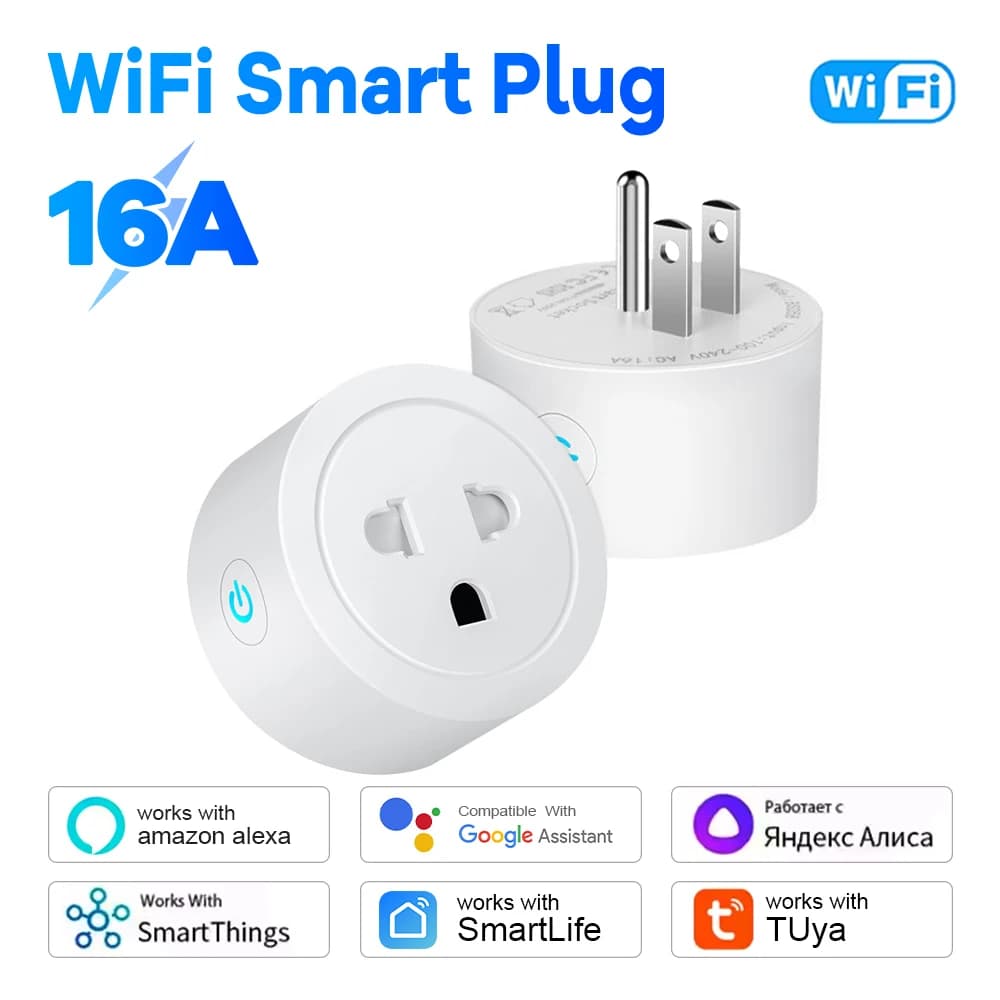 Vietnam Standard Tuya Smart Plug 16A BSD58 Wi-Fi Socket with Power Monitor Timer Voice Control for Alexa Google Home App Remote
