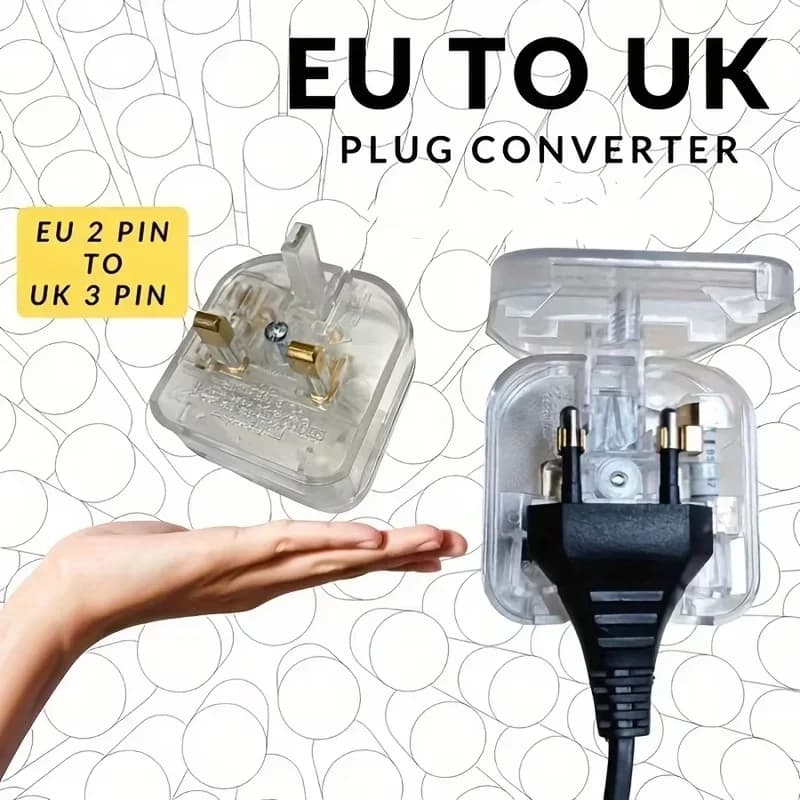 UK Travel Plug Adapter, Universal US EU AU to 3 Pin UK Converter, International Wall AC Power Charger Socket for Home & Travel