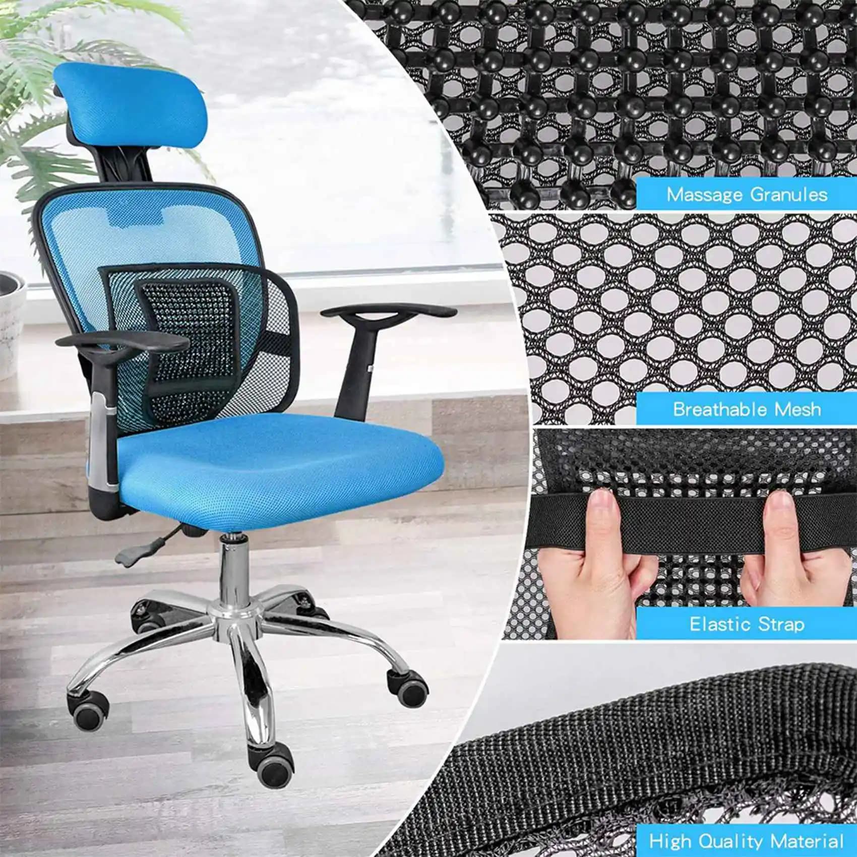 Supporto per schiena in rete 2X per sedia da ufficio, supporto lombare/per schienale con cinturino elastico