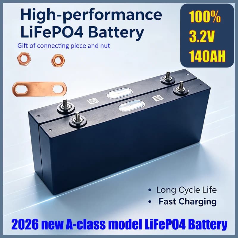 Nuove celle batteria LiFePO4 ricaricabili da 3.2V 140AH per energia solare, pacchi batteria al litio fai-da-te per alimentazione domestica 60V 48V 32V 20V