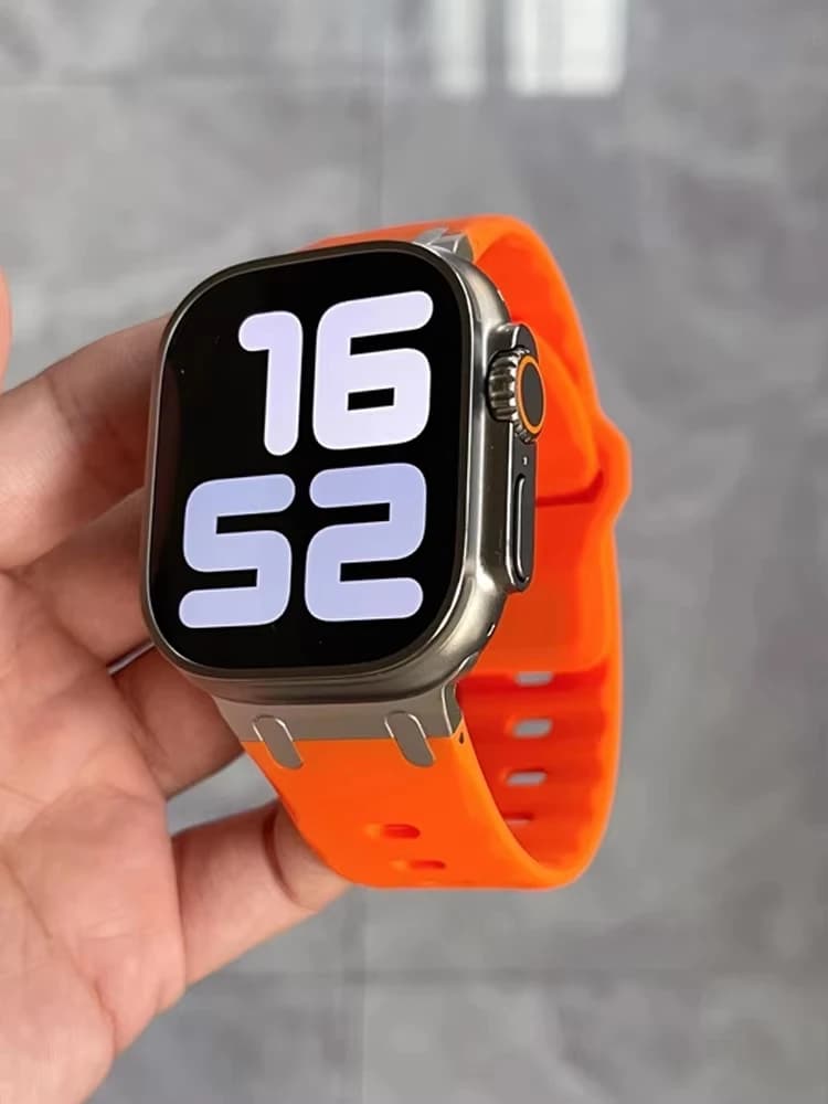 Cinturino per Apple watch ultra 2 band 49mm 45mm 44mm Correas in acciaio inossidabile Bracciale sportivo in silicone iwatch Serie 9 8 7 SE 10 46mm