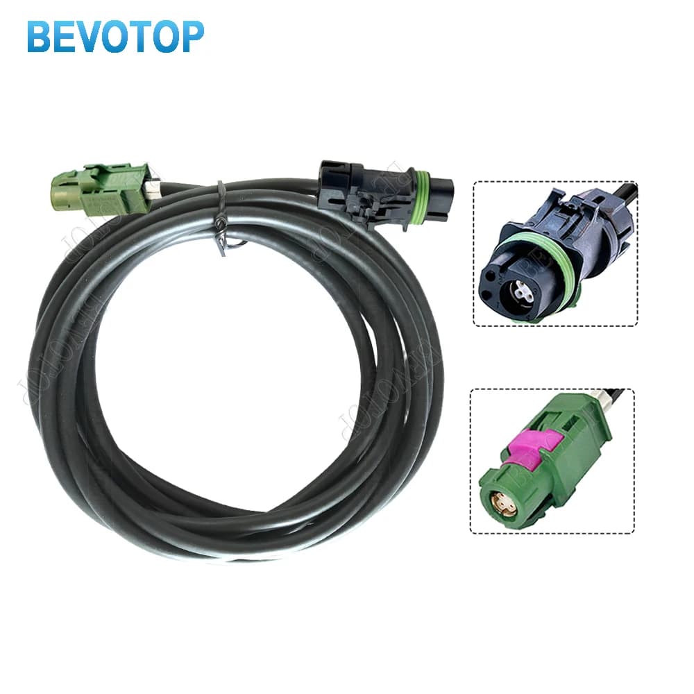 TRSVC Rear View Camera Wire Harness for BMW F07 F10 F11 F12 FO1 F02 F03 HSD Cable 2.5M 3M Green Jack Reverse Camera Cable