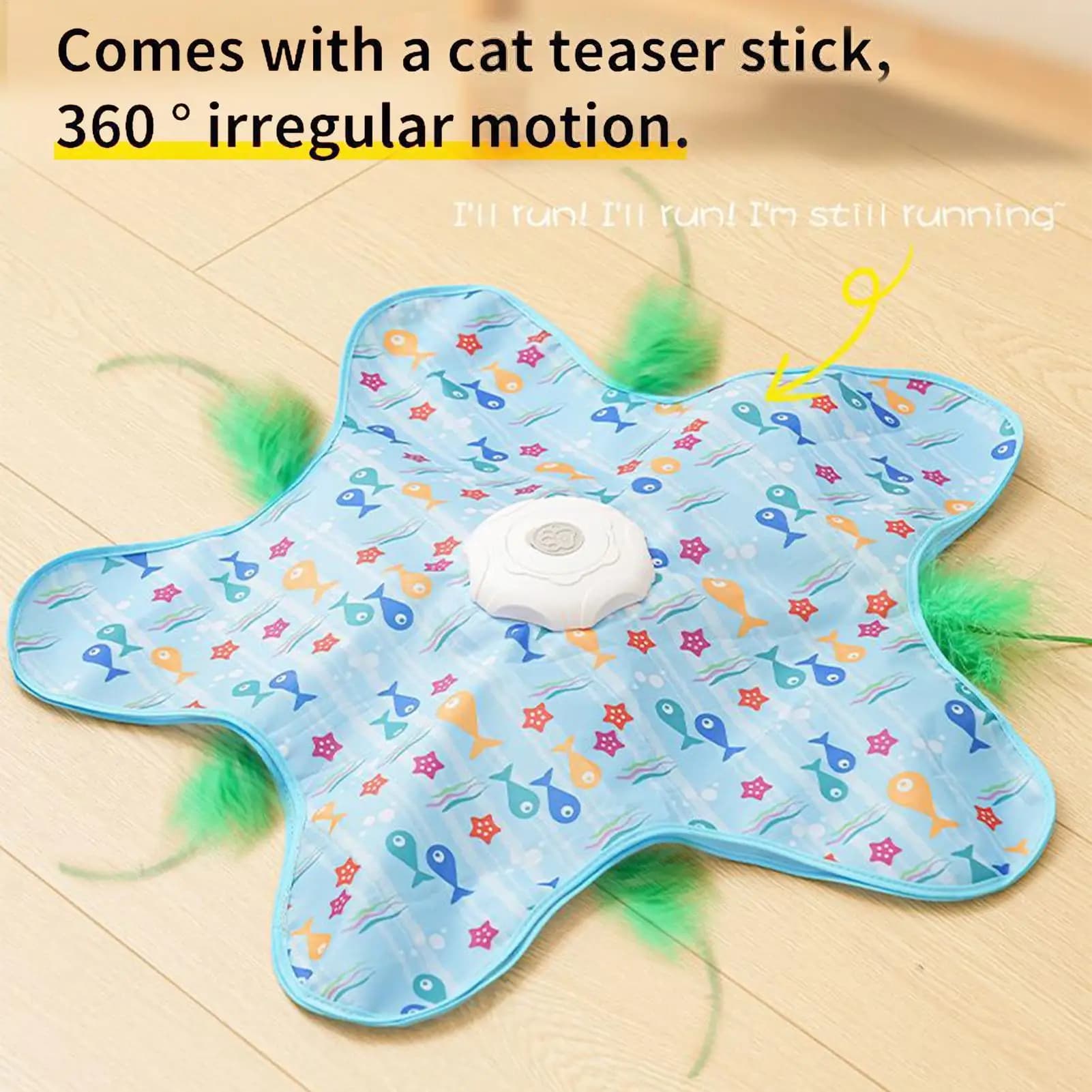 Automatic Cat Toys Indoor Cat Toy Star-Shaped Chew-Proof Three Speed Games for Teething Hunting Mental Stimulation Training