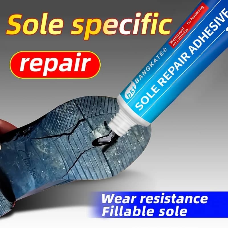 Colla impermeabile per riparazione suola di scarpa Super resistente - Sigillante durevole per il riempimento di crepe, pasta riparatrice nera per materiali in gomma