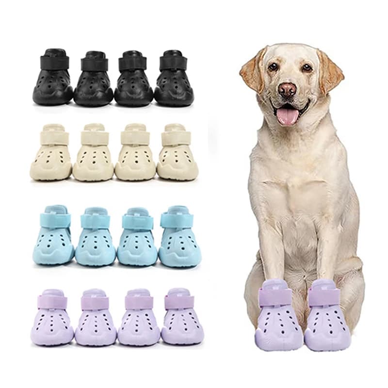 Scarpe eleganti e leggere per cani: sandali estivi in 4 pezzi per cani, perfette per l'esterno, resistenti all'acqua e antiscivolo
