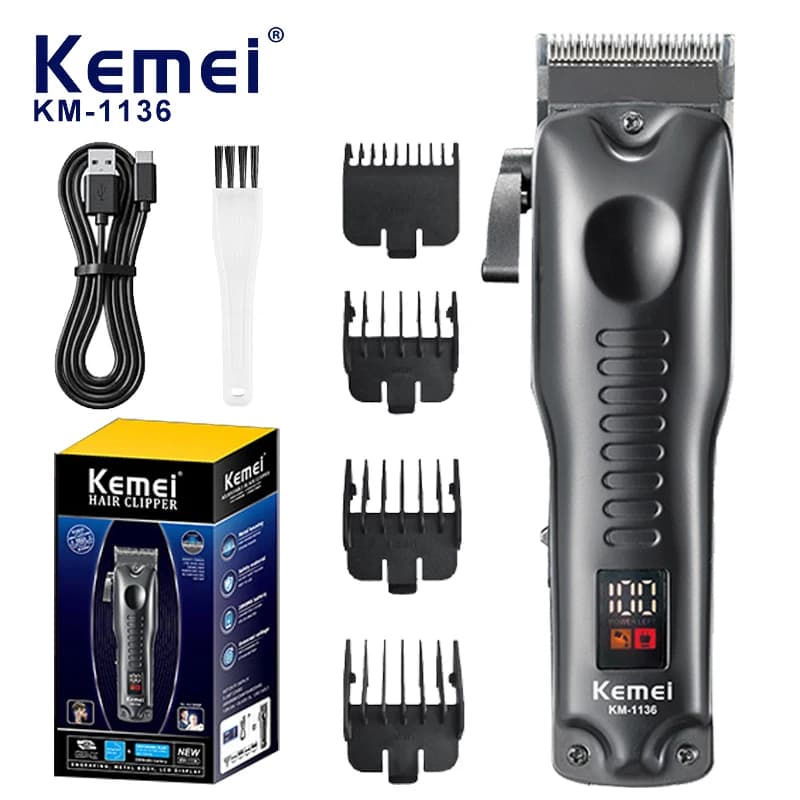 Kemei electric haircut KM-1136 Digital display Electric haircut with USB charging for home Haircut