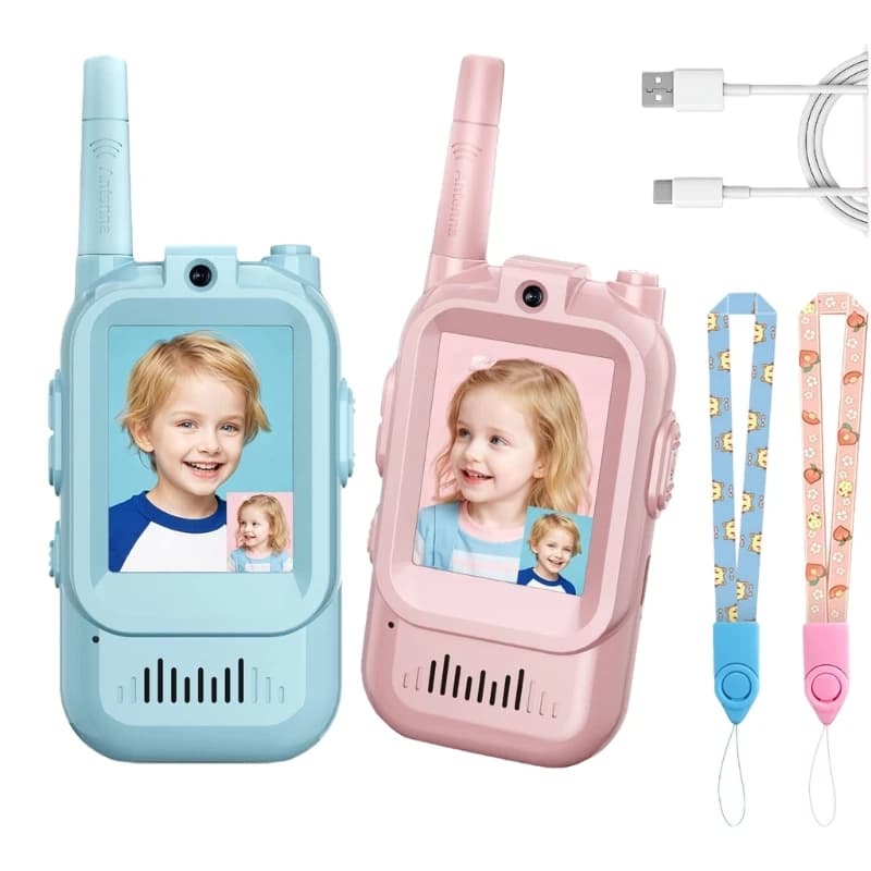 Strumento comunicazione giocattolo video walkie-talkie per bambini con suono chiaro a lunga 15UB