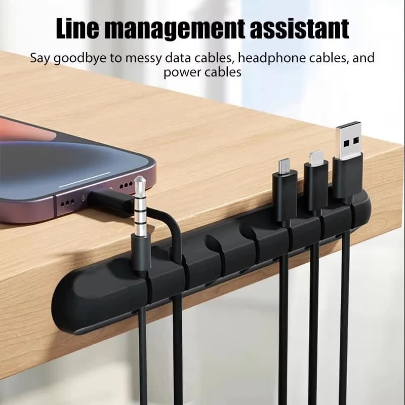 Organizzatore di cavi Morsetto per cavi Mouse da ufficio Avvolgicavo Supporto per cuffie Cavo Telefoni in silicone Linea Organizzatore di cavi Morsetto Avvolgitore USB