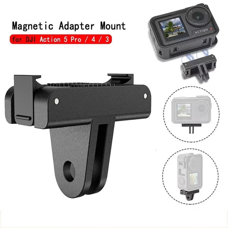 Base di Estensione Magnetica a Sgancio Rapido per DJI Action 5 Pro, Adattatore per DJI Osmo Action 3 4 5, Accessori per Selfie Stick