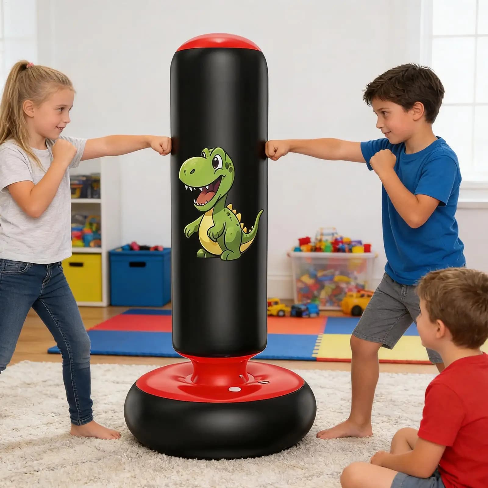 Kids Punching Bag Inflatable Training Fitness Equipment Kids Boxing Bag For Practice Karate For Teenager Boys Girls Karate