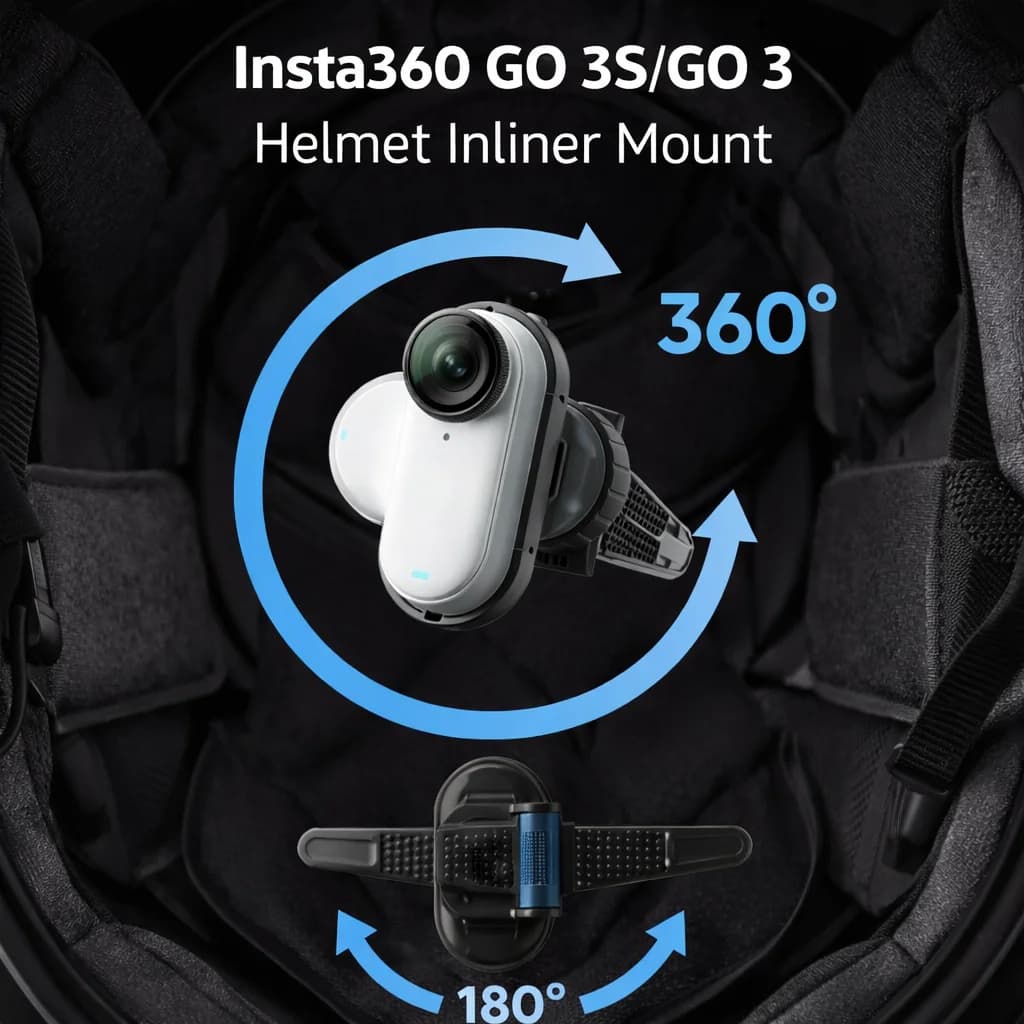 Supporto Interno per Casco Insta360 GO 3S / GO 3, Supporto per Telecamera POV (Persone Prima Persona) per Ciclismo, Staffa Stabile Antiscivolo Sicura