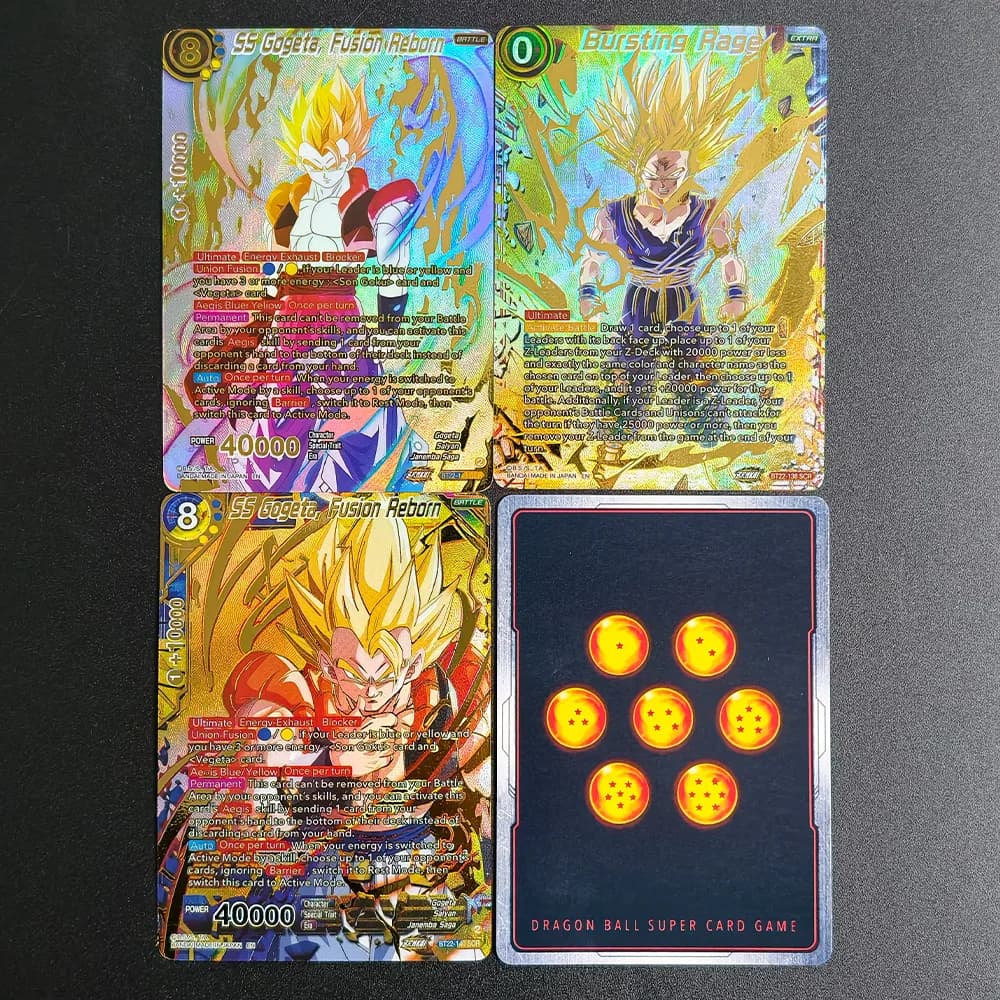 2026 DIY Texture Dragon Ball Super TCG SS Gogeta Fusion Reborn & Bursting Rage Edizione Limitata Carte Premium da Collezione
