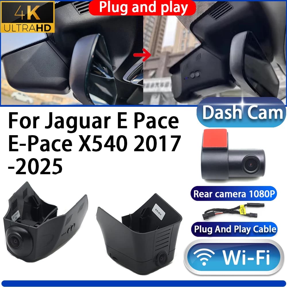 Telecamera DVR 4K per auto con visione notturna UHD e Wi-Fi, obiettivo Sony, Plug and Play, per Jaguar E-Pace X540 2017-2025