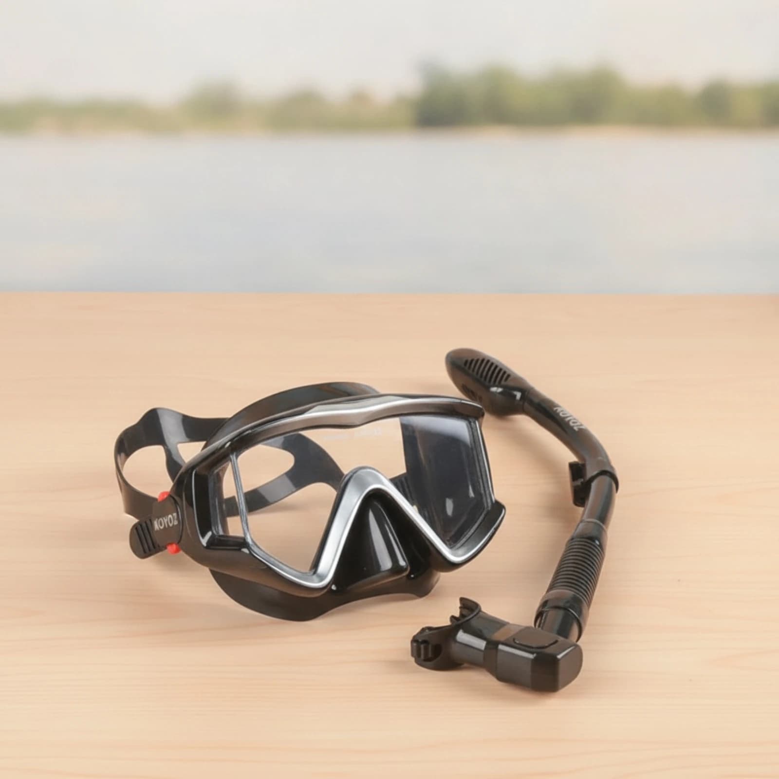 Snorkeling Set Wide-View Diving Mask with Snorkel Snorkel Set Adjustable Diving Mask Slim-Profile for Snorkelers, Beach Trips