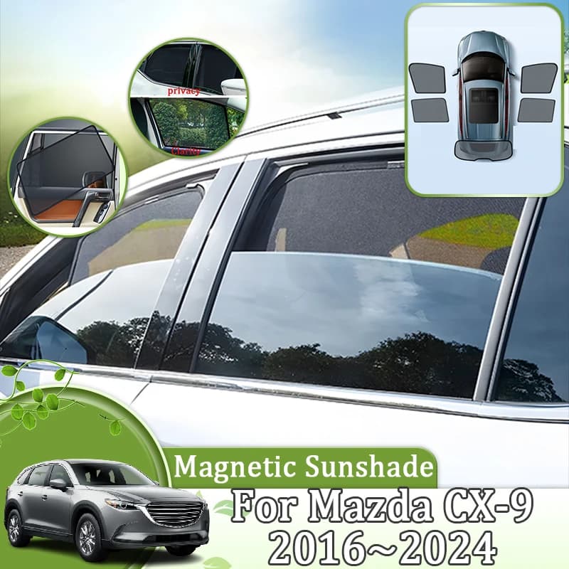 Maglia magnetica Parasole Per Mazda CX-9 2016-2024 CX9 Parabrezza Visiere Parasole Tenda Copertura Strumenti Auto Anti-UV Accessori Auto