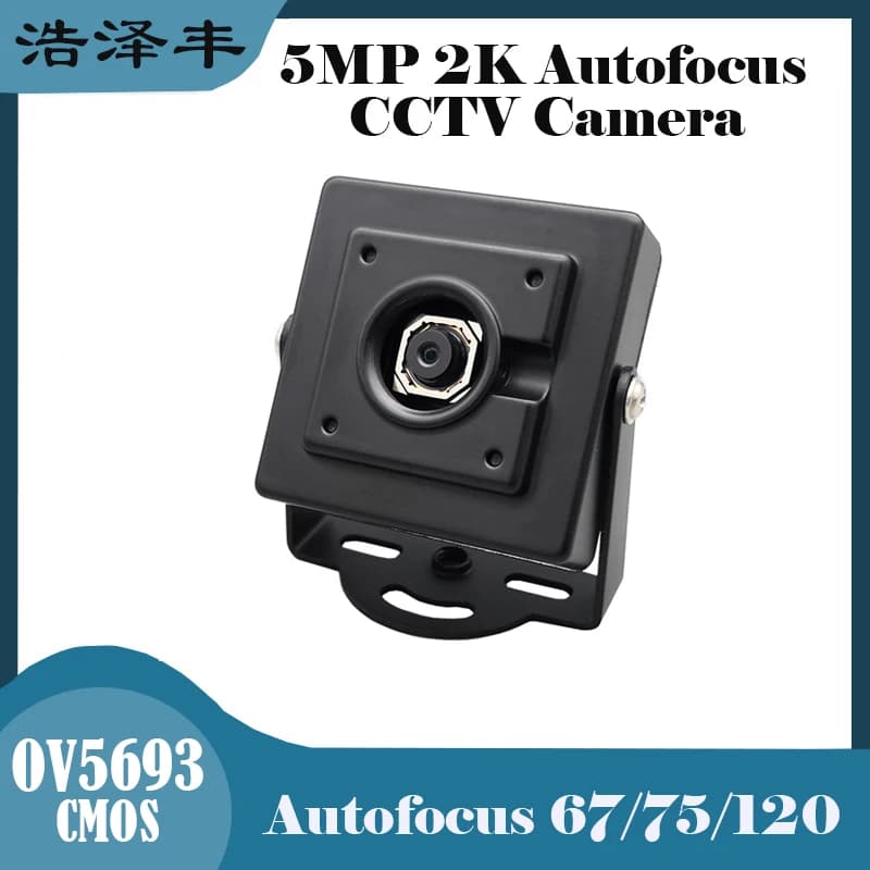 5MP 2K Autofocus CCTV Camera CMOS OV5693 Fov 88 degrees USB UVC Plug Play PC Mini Webcam for Creality Falcon 2, Xtool,Lightburn