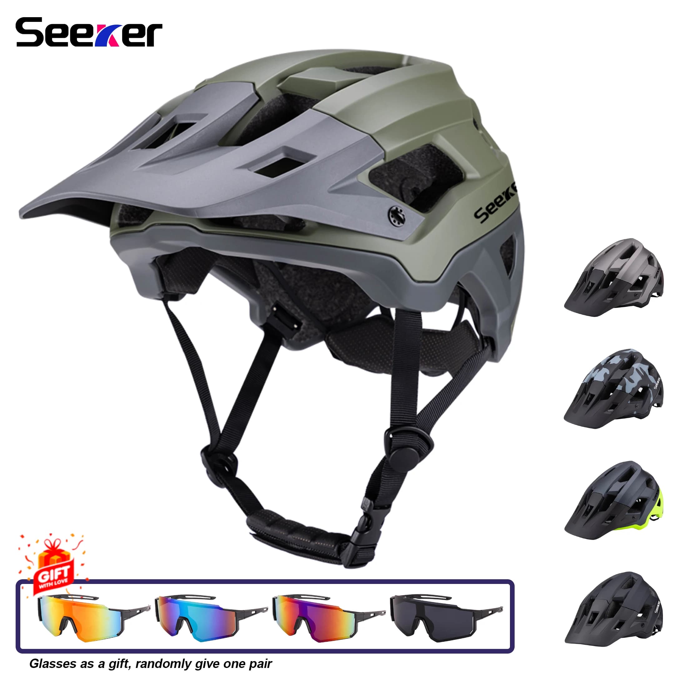 Bicycle Helmet Seeker Mountain Bike Helmet for Road Bike Cross-country ski helmet for men and women for adults Sports safety helmets
