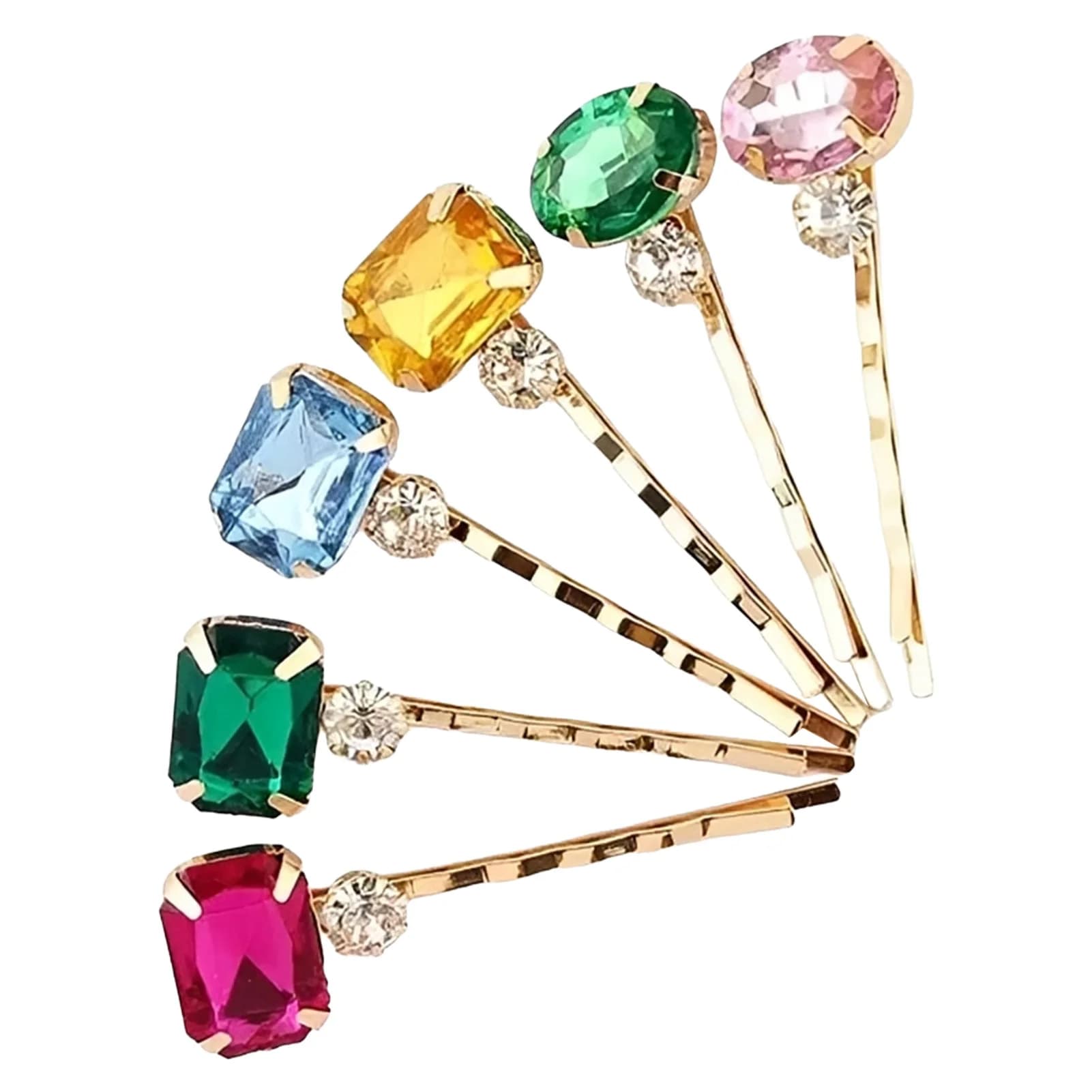 Set di fermagli per capelli con strass di cristallo, accessori per capelli da donna, fermagli per capelli antiscivolo in lega multicolore