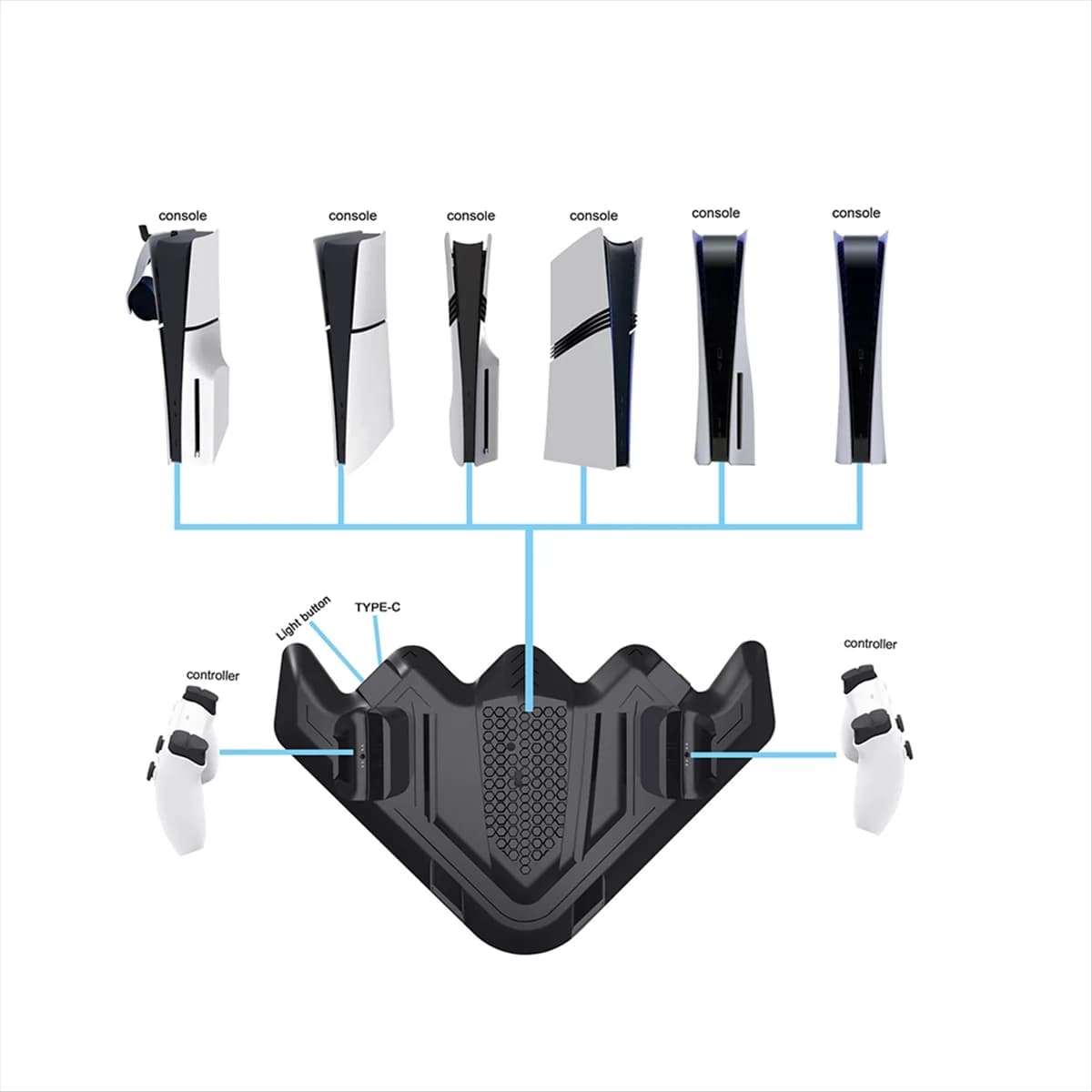 Y34A Per /Pro/Slim Mini Station Maniglia Vharger Stand con controller RGB Cuffie Base di supporto multifunzione A