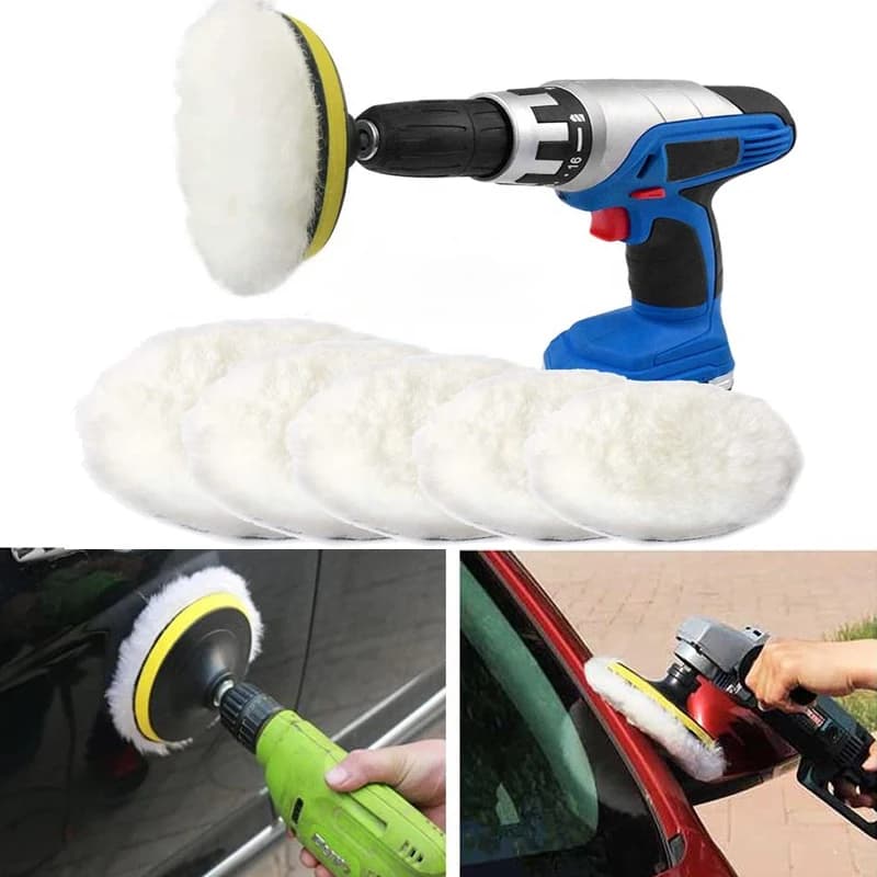 75-180mm Auto Lana Lucidatura Disco Auto Vernice Cura Ceretta Lucidatura Lucidatura Auto Lucidatore Trapano Adattatore Auto Lavaggio Accessori