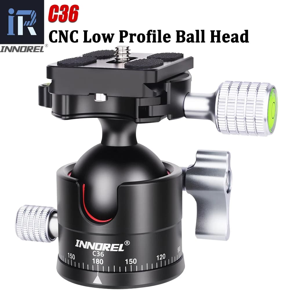INNOREL C36 Low Profile Ball Head 36 mm Metal CNC 360 ° Tripod Head for Panoramic Camera for Tripod, Monopiede, DSLR Cameras, Camera