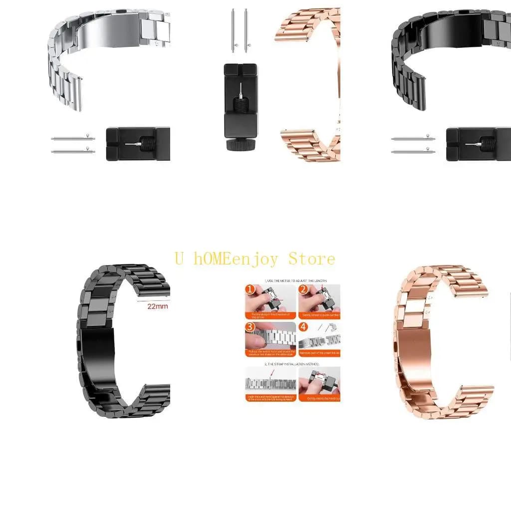 B0KF Stainless Steel Strap For Smartwatch Watch Strap Bracelet Metal Watchband