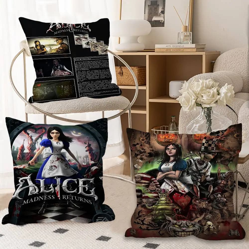 A-Alice M-Madness R-Returns Classic Cushion Cover Federa per cuscino da auto per divano, regalo di Natale, 40x40 cm, 45x45 cm