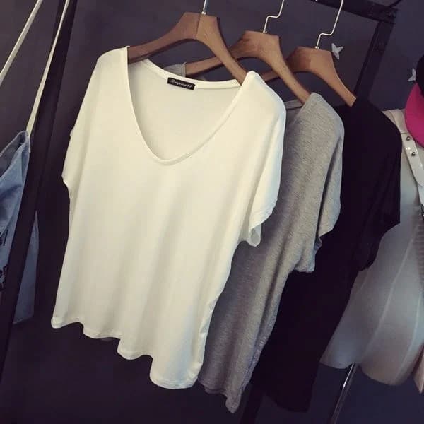 Simple Black White Grey Women's T-Shirt Fashion Top Clothing Casual Comfortable Fit Ladies Tee Versatile Wardrobe Essential
