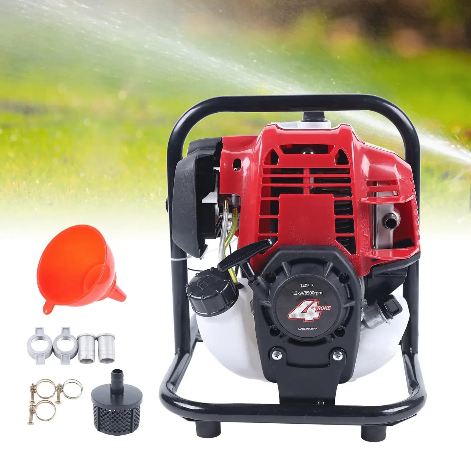 Pompa acqua portatile a benzina a quattro tempi Efficiente irrigazione e drenaggio del giardino Design compatto a basso rumore e facile da avvio