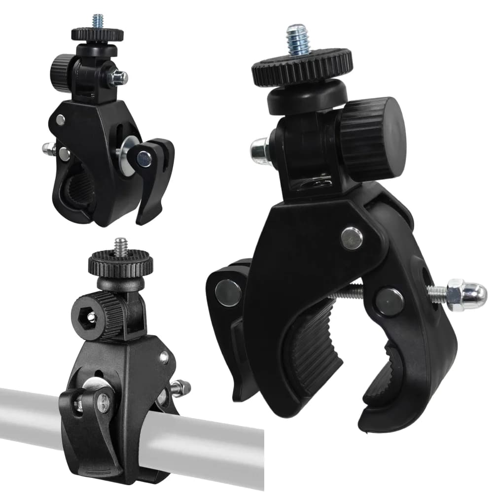 Universal Rotation of 360 Degrees 1/4 Bicycle DV Camera Handlebar Handlebar Clamp Brace Mounting Screw Clips For GOPRO Sports Camera
