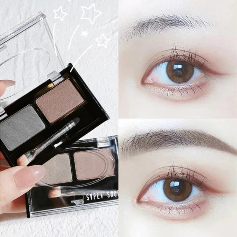 Two Color Eyebrow Powder With Professional Eyebrow Brush Waterproof Enhancer Eye Shadow Eye Brow Contouring powder
