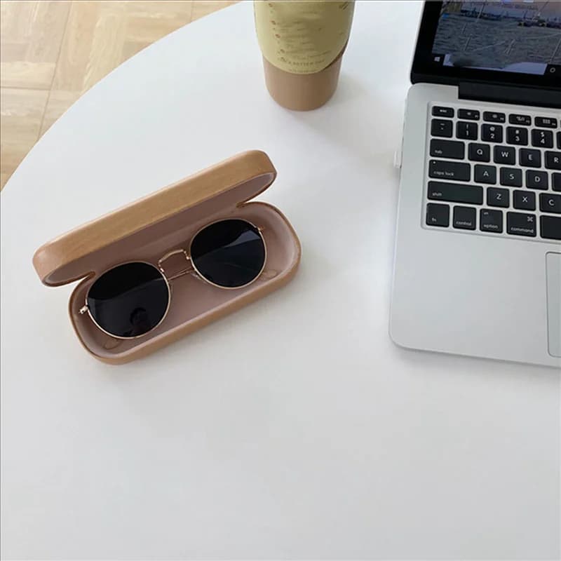 PHFU-6X Portable Glass Case Glass Frame Box for Glasses with Hard Wood Veneance Reading Glasses Sunglasses Case Light Wooden Case