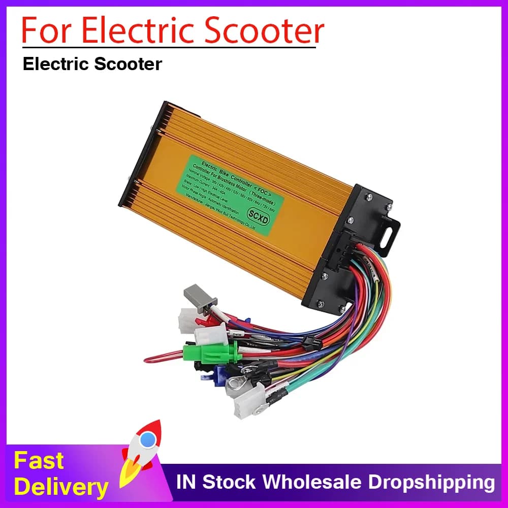 Brushless Controller 36V-84V 1200W 1300W 1500W Sine Wave 34A-40A for E-Bicycle Electric Scooter Motor Controller Regulating Part