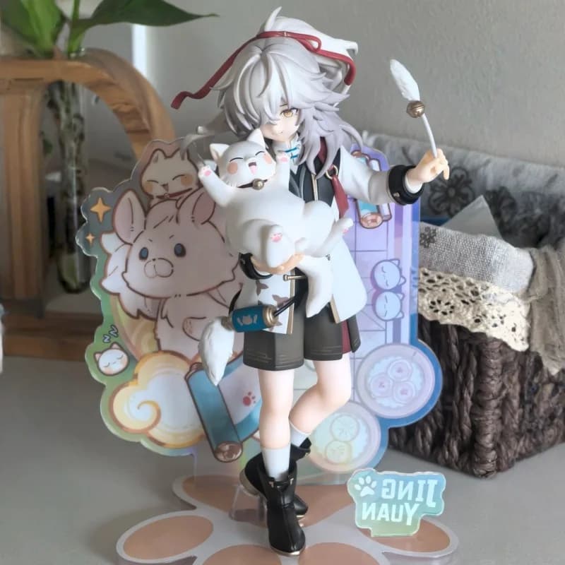 Honkai Star Rail 20 cm Jing Yuan Anime Figura Originale Little Dot Cat Serie Rise Up Da Collezione Modello IN PVC Giocattolo Regalo Display Decor