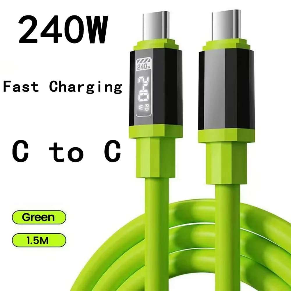 Cavo di ricarica super veloce da 240W Type C, cavo USB a Type C ad alta potenza per iPhone Samsung Xiaomi, cavo di ricarica 6A Type C