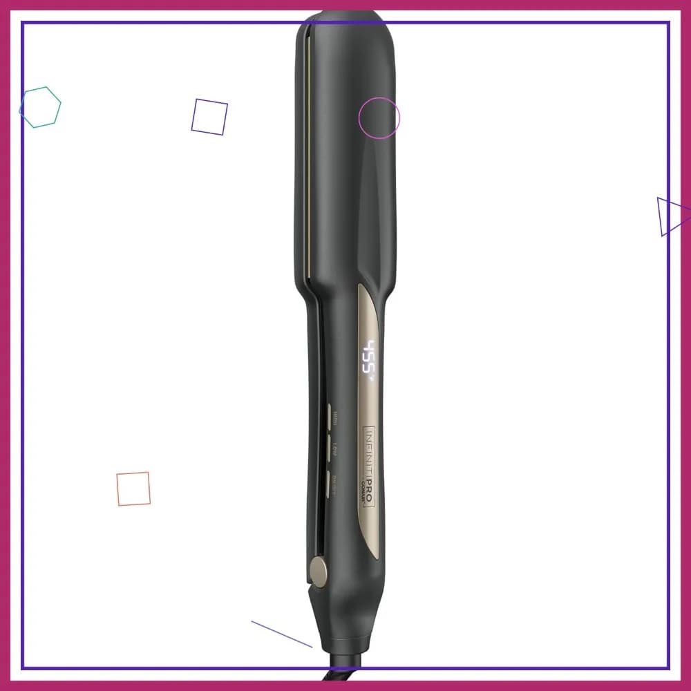 Piastra per capelli piatta da 1,5 pollici, in ceramica digitale, 5 impostazioni di calore, per tutti i tipi di capelli, grigio scuro