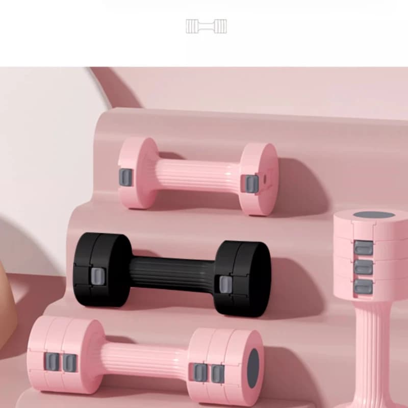 Adjustable Manubri Set with Removable Weight Plates - Home Training Equipment for Full Body Strength Training
